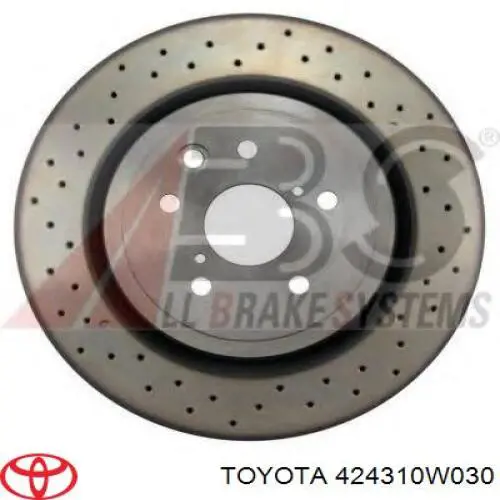 424310W030 Toyota tarcza hamulcowa tylna