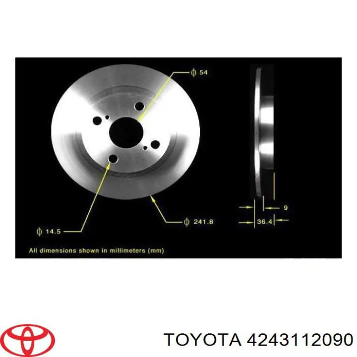 Tarcza hamulcowa tylna Toyota 4243112090 cena, od 48,87 USD
