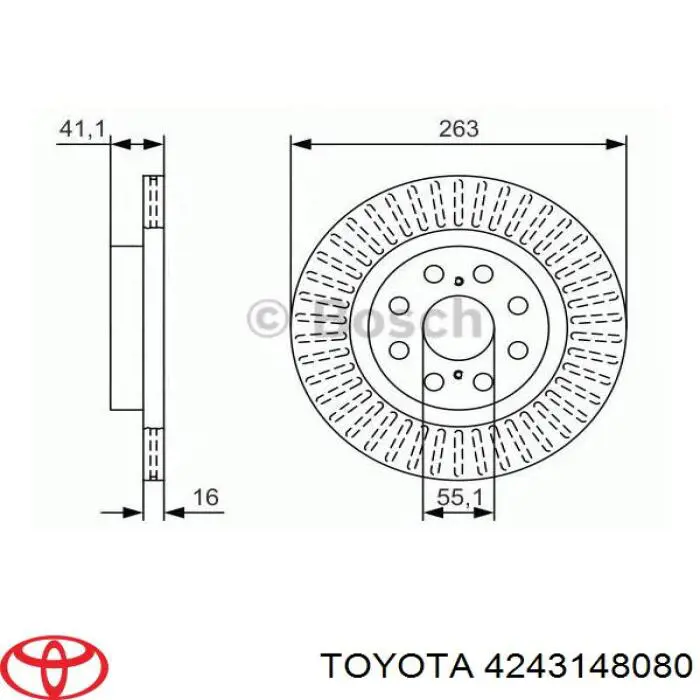 4243148080 Toyota Tarcza hamulcowa tylna