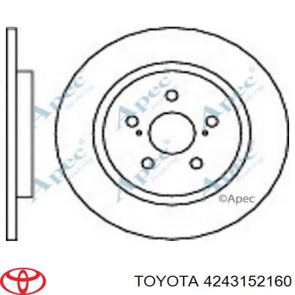 Do koszyka 4243152160 Toyota Tarcza hamulcowa tylna