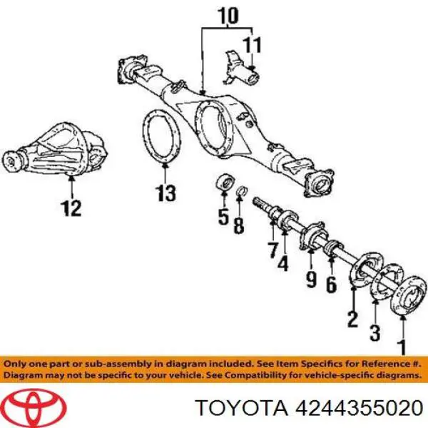 Uszczelka kołnierza półosi tylnej Toyota 4244355020 cena, od 1,36 USD