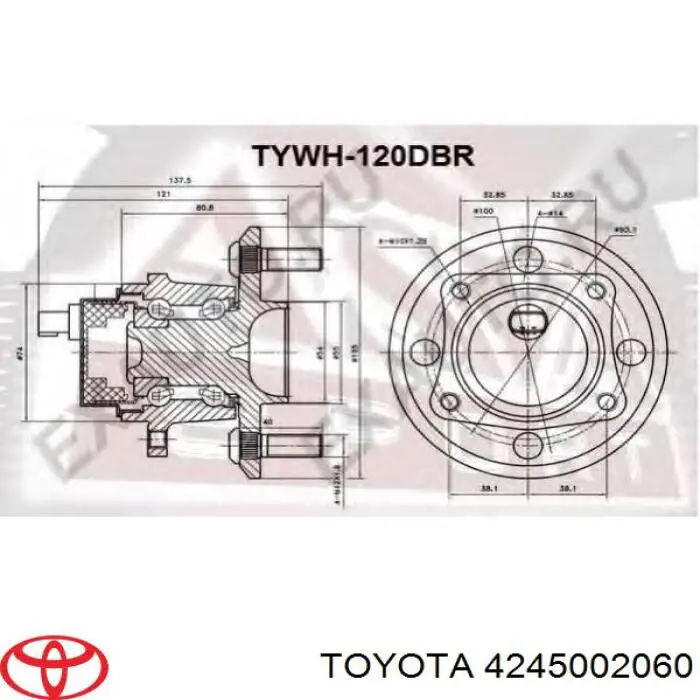 Piasta tylna Toyota 4245002060 cena, od 122,51 USD