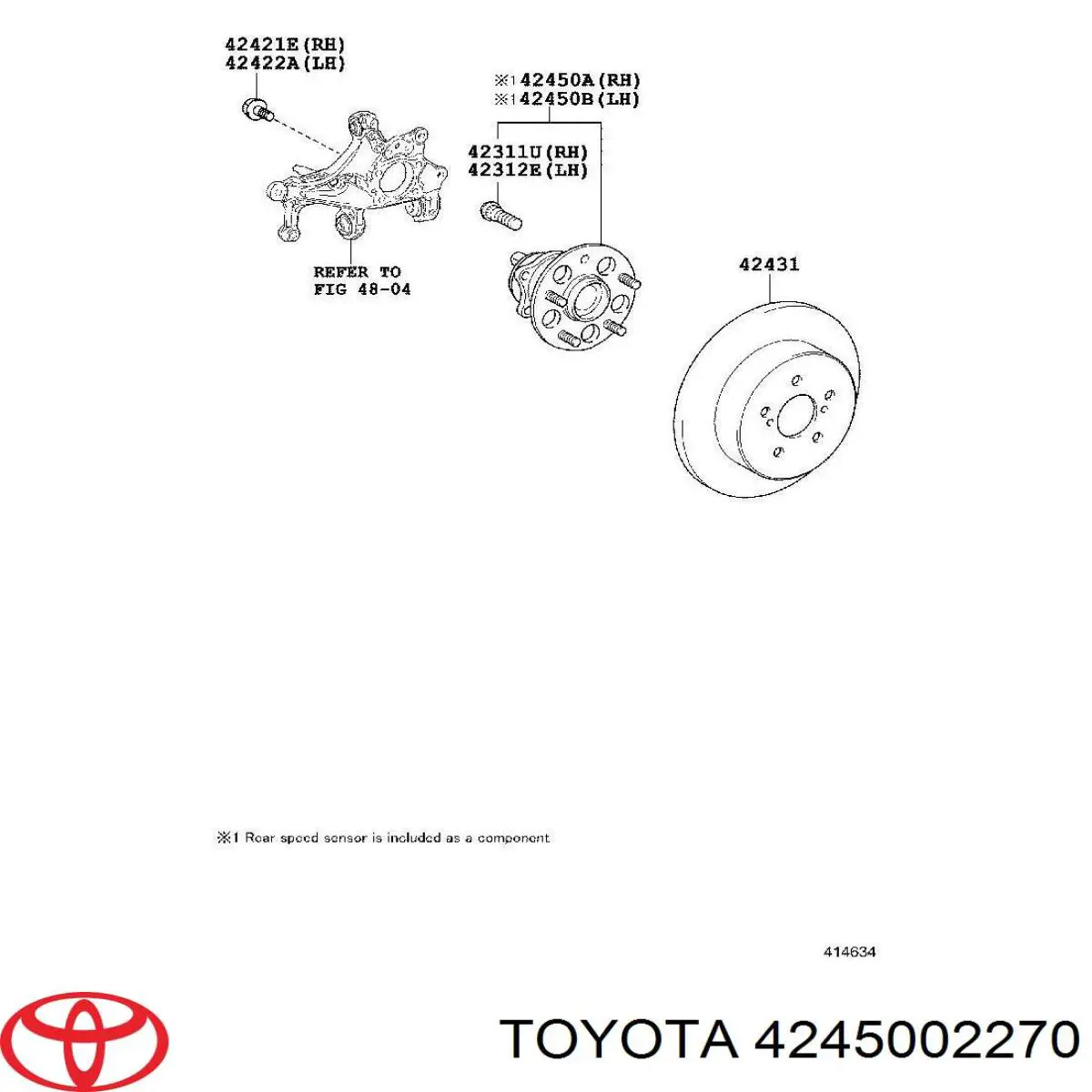Piasta tylna Toyota 4245002270 cena, od 129,40 USD