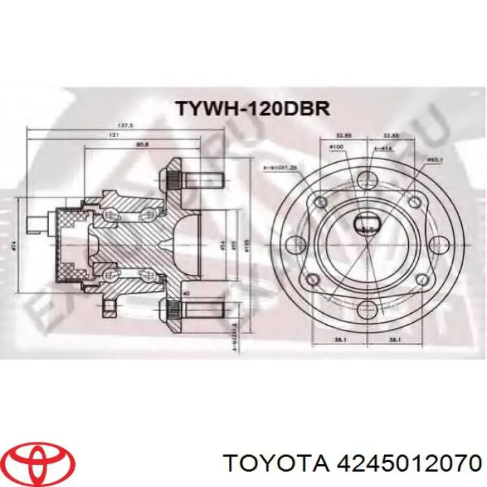 Piasta tylna Toyota 4245012070 cena, od 86,33 USD