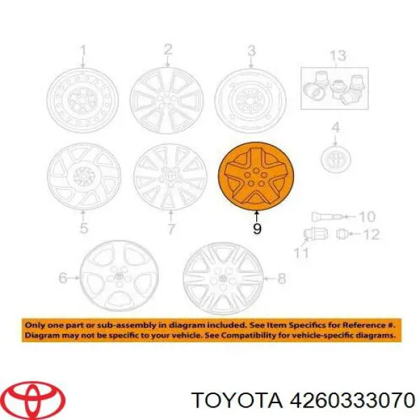 Kołpak do obręczy koła Toyota Camry IV sedana (V20) (1996 - 2001) cena, od 115,83 USD