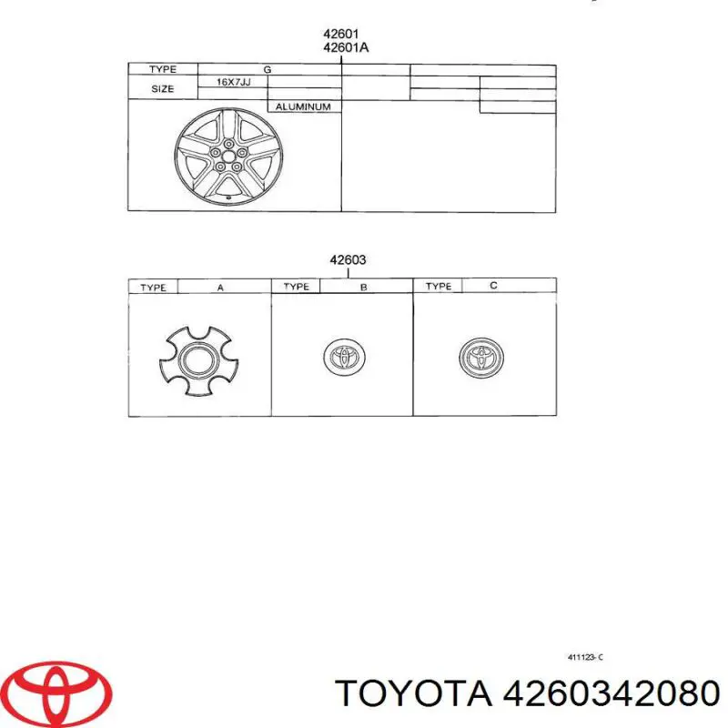 Kołpak do obręczy koła Toyota 4260342080 cena, od 12,13 USD