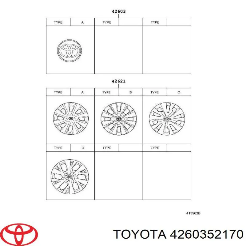 4260352170 Toyota Kołpak do obręczy koła