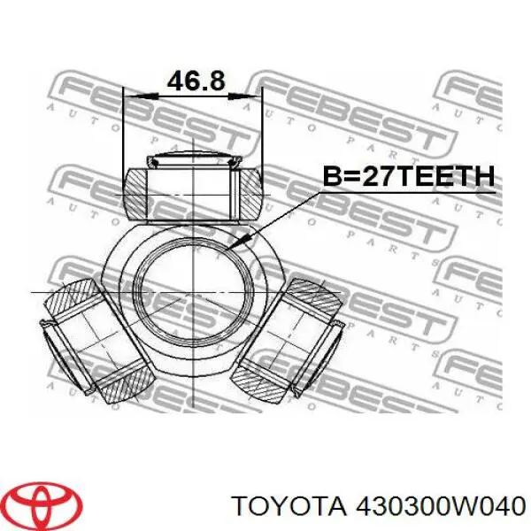 430300W040 Toyota Przegub homokinetyczny wewnętrzny przedni prawy