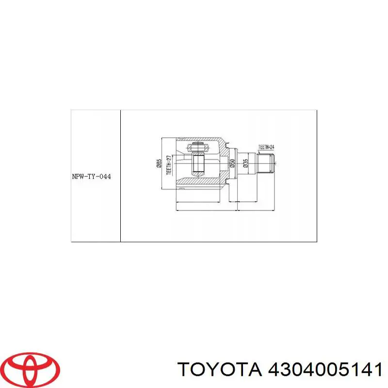 4304005141 Toyota Przegub homokinetyczny wewnętrzny przedni lewy