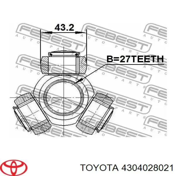 Przegub homokinetyczny wewnętrzny przedni lewy Toyota 4304028021 cena, od 60,02 USD