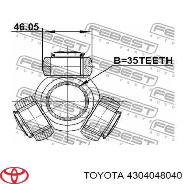 Przegub homokinetyczny wewnętrzny przedni lewy Toyota 4304048040 cena, od 797,65 USD