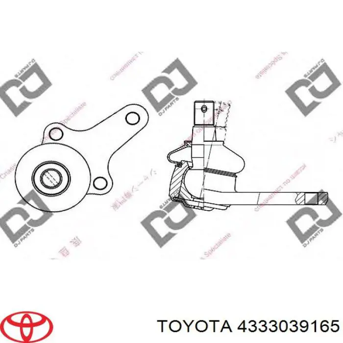 Sworzeń wahacza dolny 4333039165 Toyota