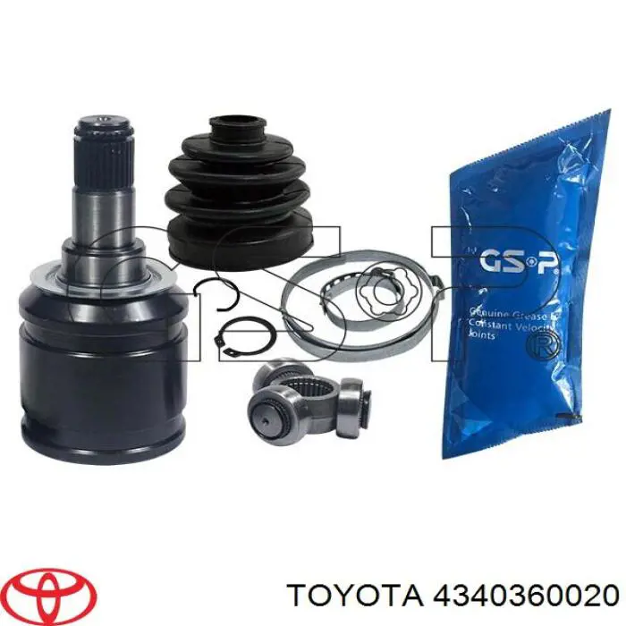 Do koszyka 4340360020 Toyota Przegub homokinetyczny przedni wewnętrzny