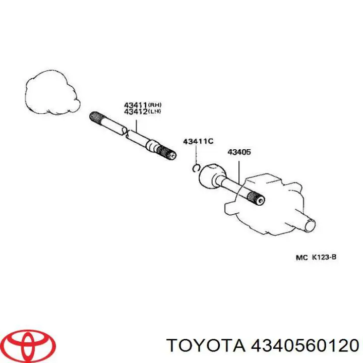 4340560120 Toyota Przegub homokinetyczny przedni zewnętrzny