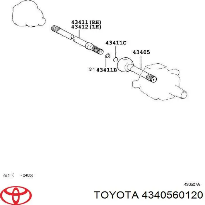 Przegub homokinetyczny przedni zewnętrzny Toyota 4340560120 cena, od 73,31 USD
