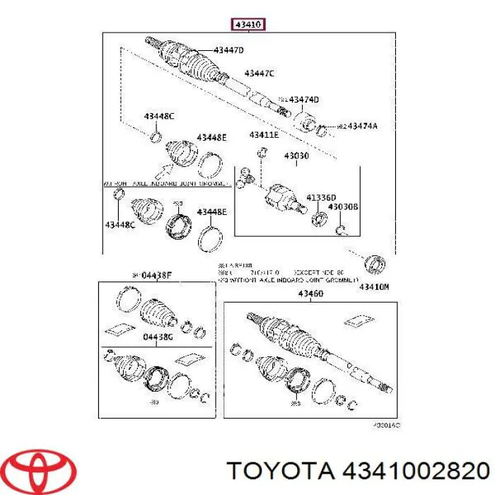 4341002820 Toyota Półoś napędowa przednia prawa