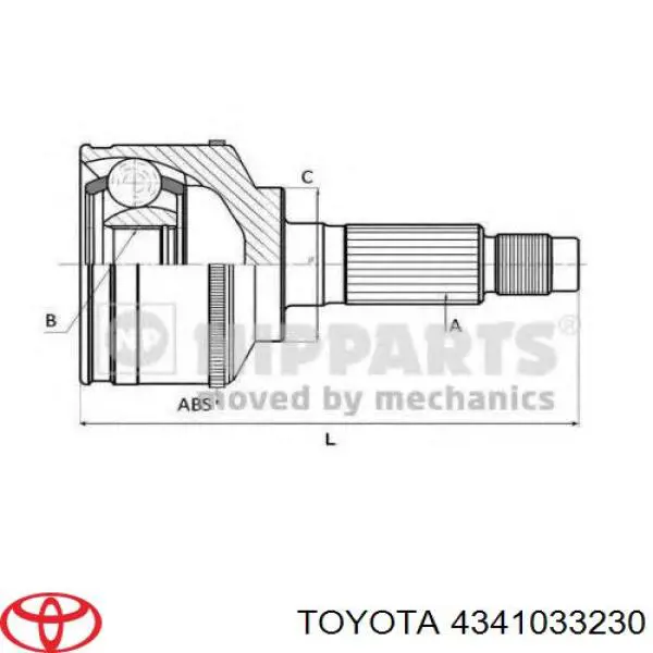 4341033230 Toyota Półoś napędowa przednia prawa
