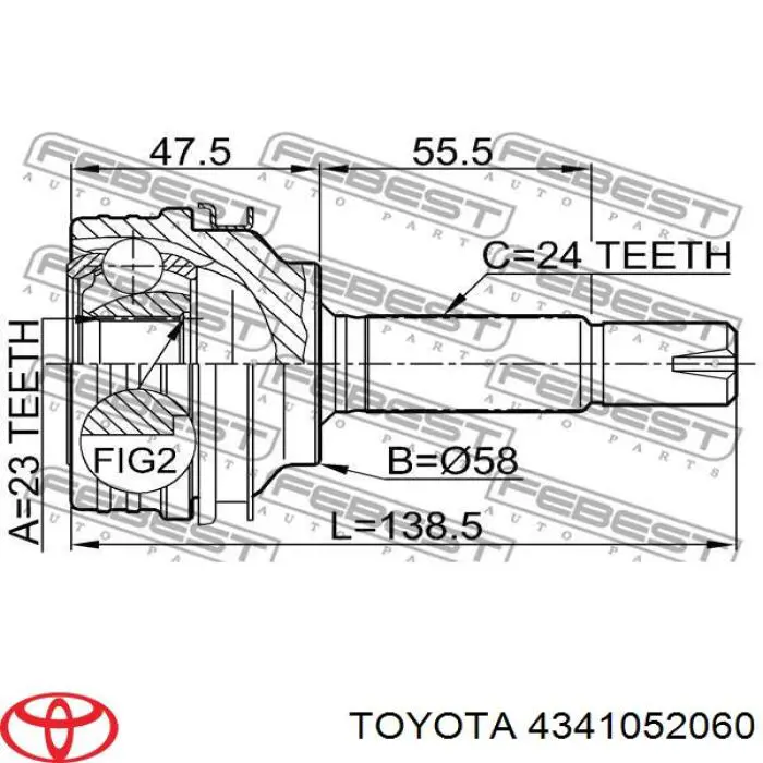 Do koszyka 4341052060 Toyota Półoś napędowa przednia prawa