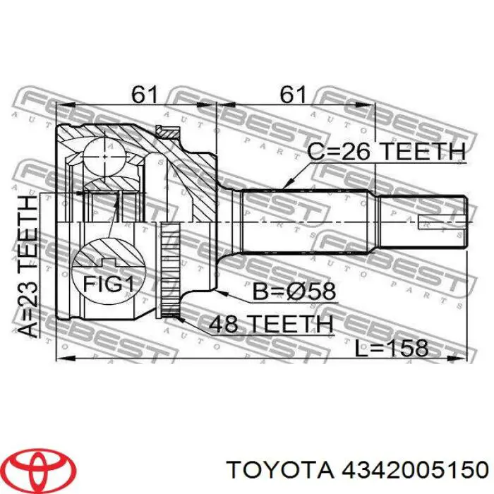 4342005150 Toyota Półoś napędowa przednia lewa
