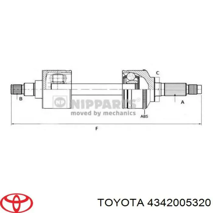 Do koszyka 4342005320 Toyota Półoś napędowa przednia lewa