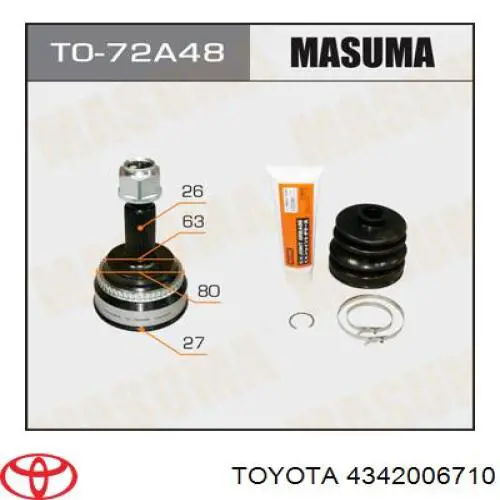 4342006710 Toyota Półoś napędowa przednia lewa