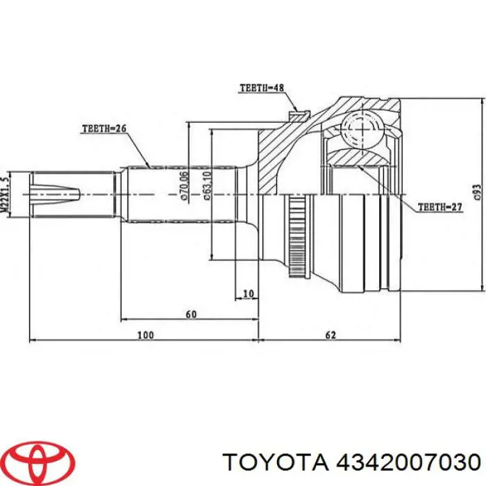 Do koszyka 4342048041 Toyota Półoś napędowa przednia lewa