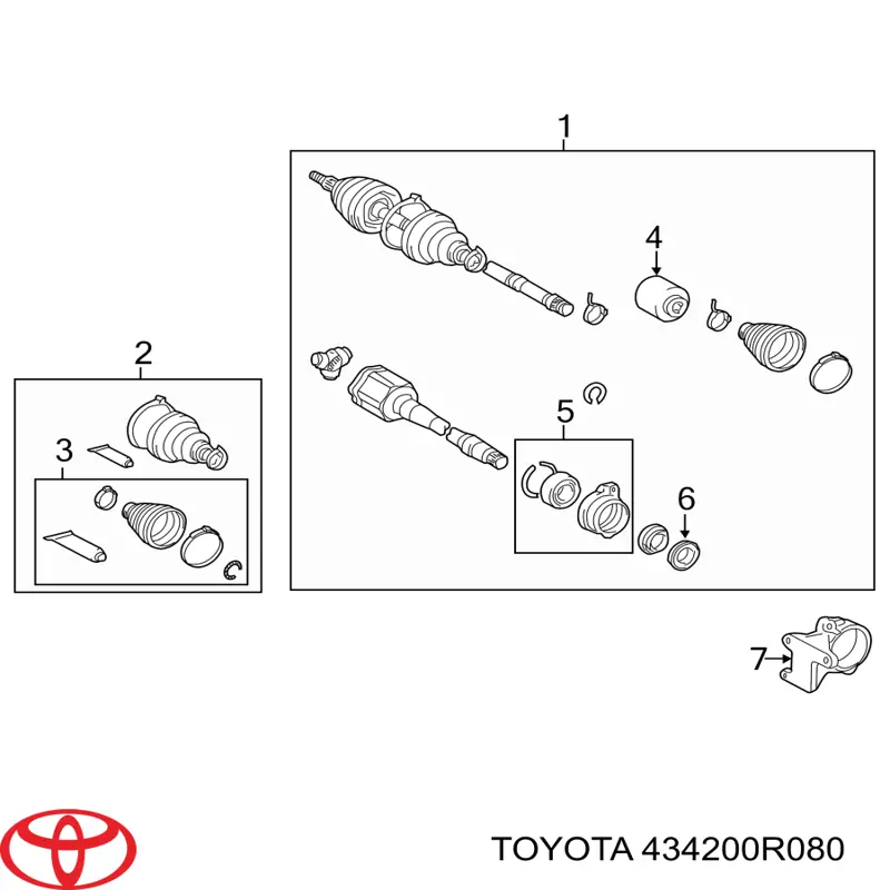 Półoś napędowa przednia lewa Toyota 434200R080 cena, od 195,31 USD