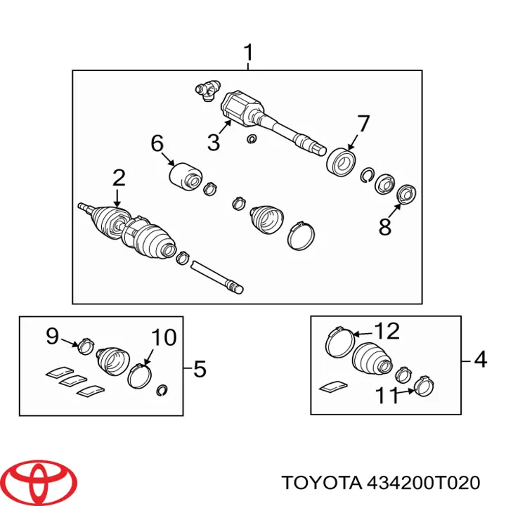 Półoś napędowa przednia lewa Toyota Venza SUV (AGV1, GGV1) (2008 - 2016) cena, od 96,89 USD
