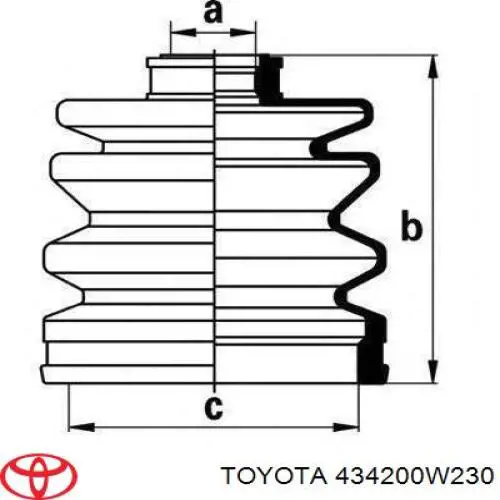Półoś napędowa przednia lewa Toyota 434200W230 cena, od 199,66 USD