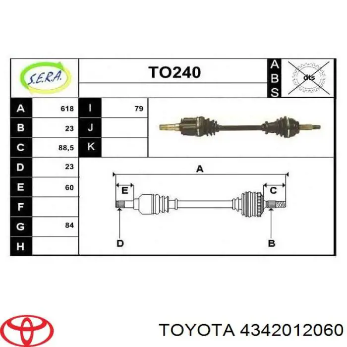 Półoś napędowa przednia lewa do Toyota Corolla  E8