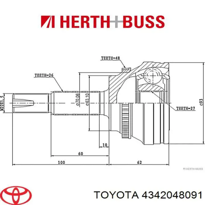 Do koszyka 4342048091 Toyota Półoś napędowa przednia lewa