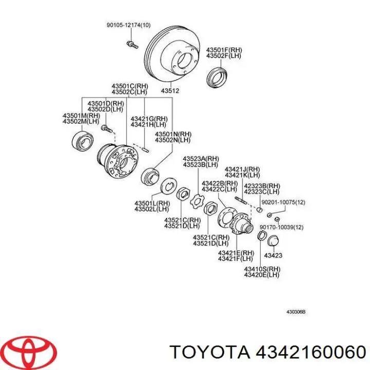 Kołnierz piasty przedniej Toyota 4342160060 cena, od 55,97 USD