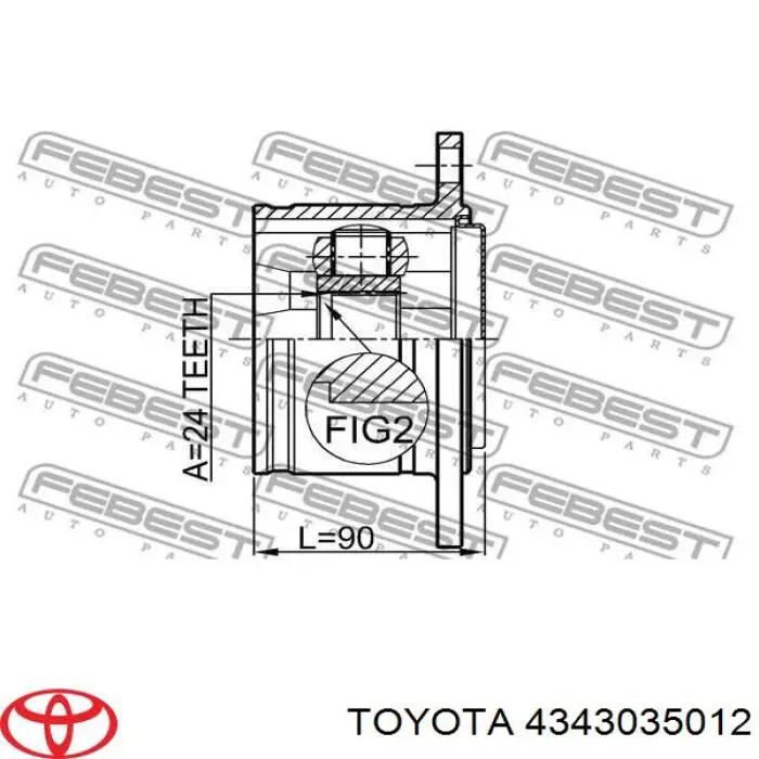 Do koszyka 4343035012 Toyota Półoś napędowa przednia