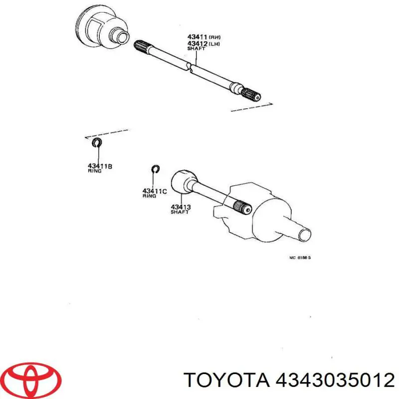 4343035012 Toyota Półoś napędowa przednia