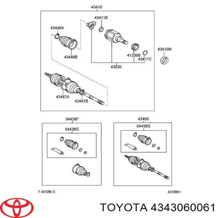 4343060061 Toyota półoś napędowa przednia