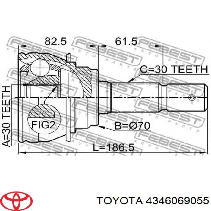 Do koszyka 4346069105 Toyota Półoś napędowa przednia prawa
