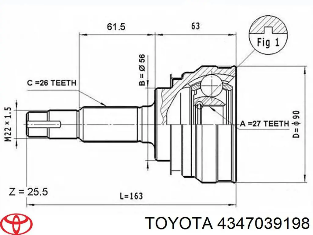 Półoś napędowa przednia prawa Toyota 4347039198 cena, od 747,55 USD