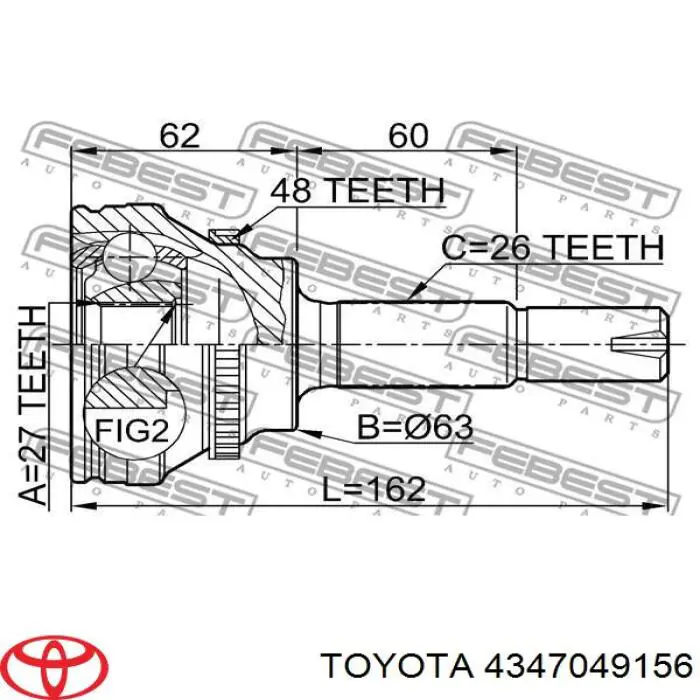 Do koszyka 4347049156 Toyota Półoś napędowa przednia prawa