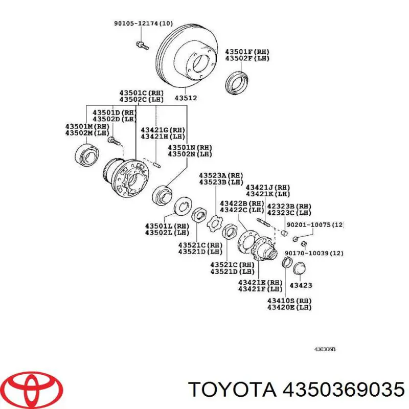 4350369035 Toyota Piasta przednia