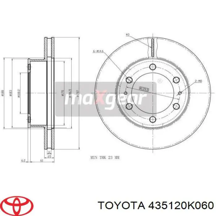 Tarcza hamulcowa przednia Toyota 435120K060 cena, od 53,76 USD