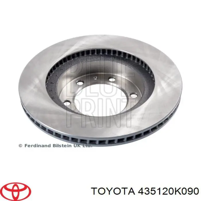 Do koszyka 435120K090 Toyota Tarcza hamulcowa przednia