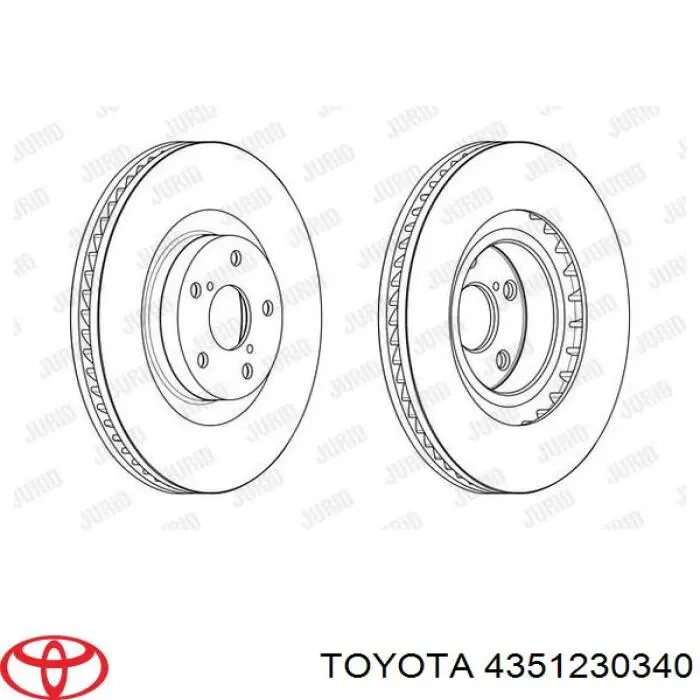 Do koszyka 4351230340 Toyota Tarcza hamulcowa przednia