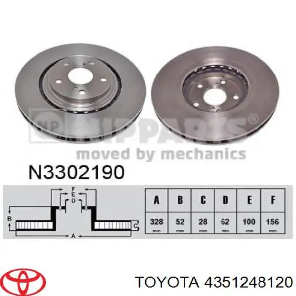 Tarcza hamulcowa przednia Toyota 4351248120 cena, od 117,70 USD