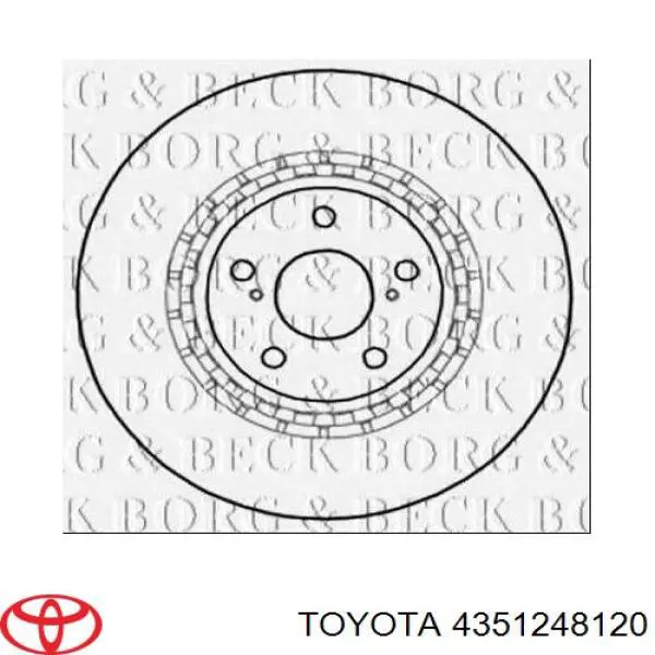 Do koszyka 4351248120 Toyota Tarcza hamulcowa przednia