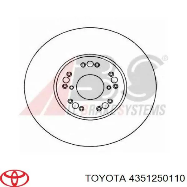 4351250110 Toyota tarcza hamulcowa przednia