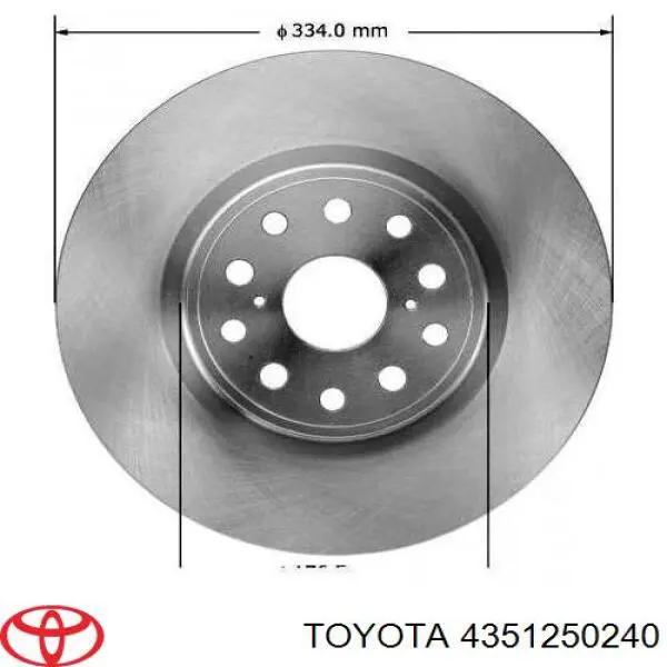 4351250240 Toyota Tarcza hamulcowa przednia
