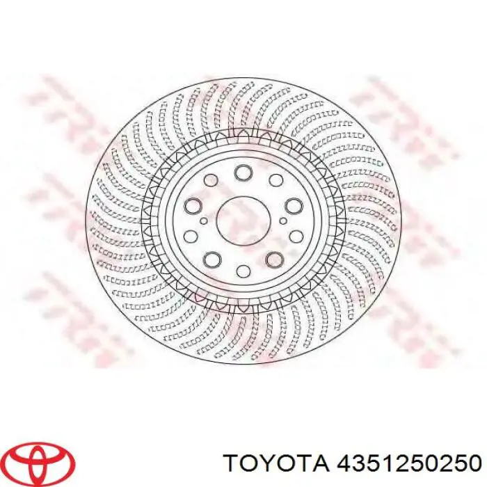4351250250 Toyota Tarcza hamulcowa przednia