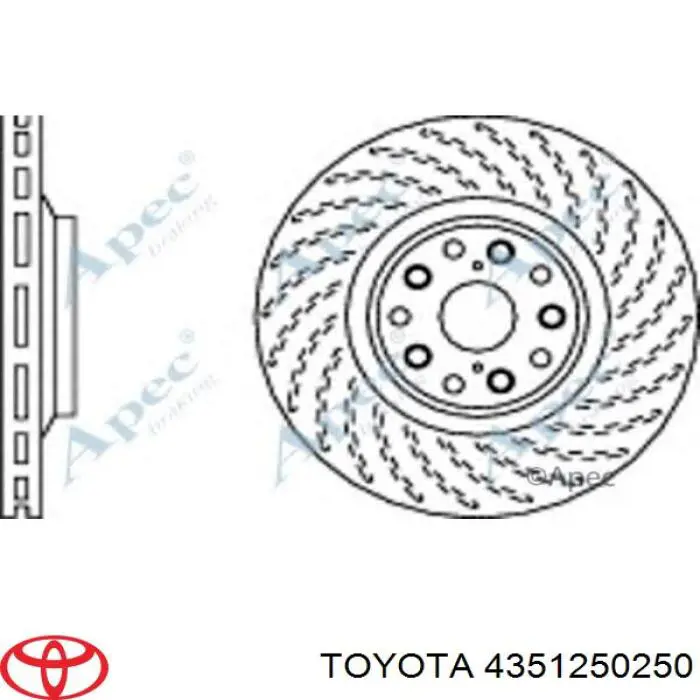 4351250250 Toyota Tarcza hamulcowa przednia
