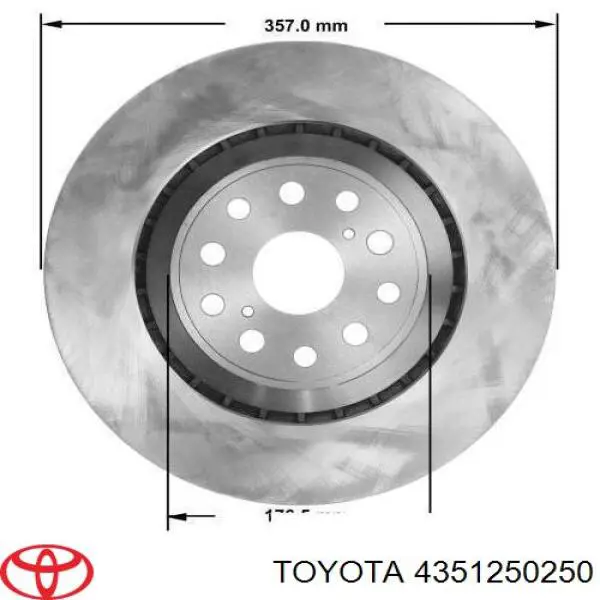 Tarcza hamulcowa przednia Toyota 4351250250 cena, od 116,71 USD