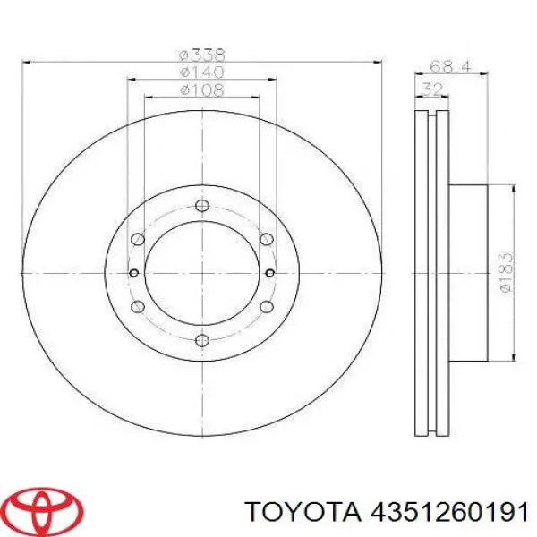 Tarcza hamulcowa przednia Toyota 4351260191 cena, od 78,95 USD